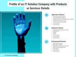 Profile of an it solution company with products or services details