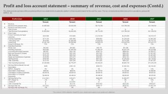 Profit And Loss Account Statement Computer Software Business Plan BP SS Analytical Idea