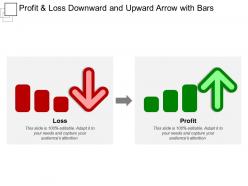 Profit and loss downward and upward arrow with bars