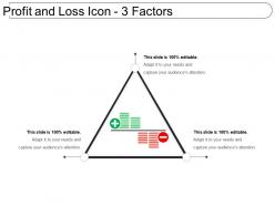 Profit And Loss Icon 3 Factors PowerPoint Slide Themes