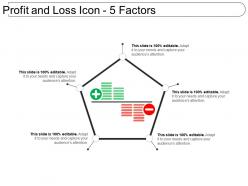 Profit and loss icon 5 factors powerpoint templates