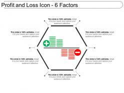 Profit and loss icon 6 factors ppt background
