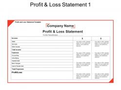 Profit and loss statement 1 powerpoint images
