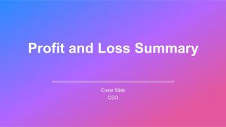 Profit And Loss Summary PPT Structure AT Profit And Loss Summary PPT Structure AT