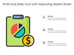 Profit And Sales Icon With Improving Market Share