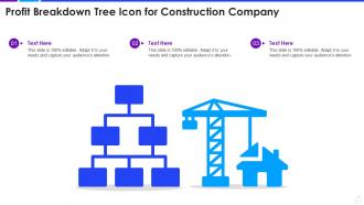 Profit breakdown tree icon for construction company