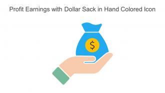 Profit Earnings With Dollar Sack In Hand Colored Icon In Powerpoint Pptx Png And Editable Eps Format