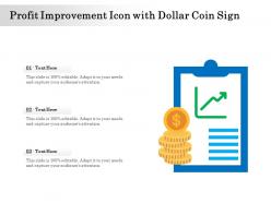 Profit improvement icon with dollar coin sign