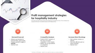 Profit Management Strategies For Hospitality Industry