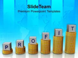 Profit on stack of dollar coins business powerpoint templates ppt themes and graphics