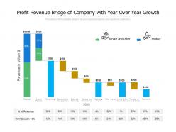 Profit revenue bridge of company with year over year growth