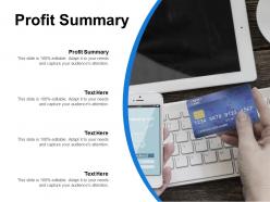 Profit summary ppt powerpoint presentation icon samples cpb