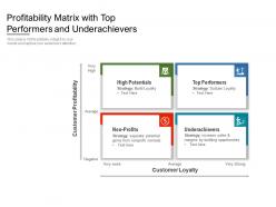 Profitability matrix with top performers and underachievers