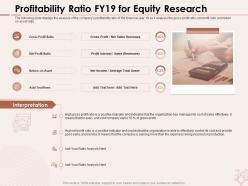 Profitability ratio fy19 for equity research gross profit ppt powerpoint presentation inspiration outfit