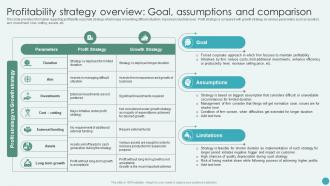Profitability Strategy Overview Goal Assumptions And Comparison Revamping Corporate Strategy