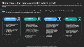 Profitable Amazon Global Business Major Threats That Creates Obstacles In Firm Growth