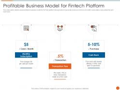 Profitable Business Model For Fintech Platform Fintech Service Provider Investor Funding Elevator