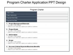 Program charter application ppt design