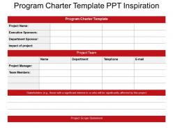 Program charter template ppt inspiration
