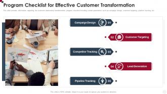 Program Checklist For Effective Customer Transformation How To Improve Customer Service Toolkit