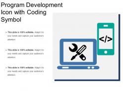 Program development icon with coding symbol