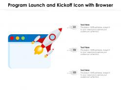 Program launch and kickoff icon with browser