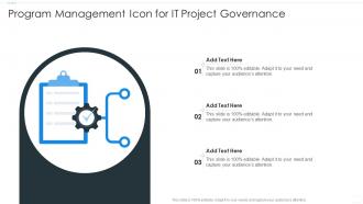 Program Management Icon For IT Project Governance