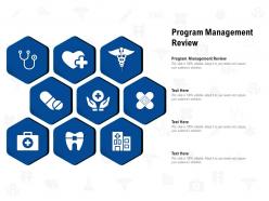 Program management review ppt powerpoint presentation inspiration example