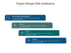Program manager skills qualifications ppt powerpoint presentation influencers cpb