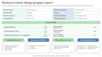 Program Summary Report Powerpoint Ppt Template Bundles Editable Template