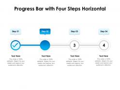 Progress bar with four steps horizontal