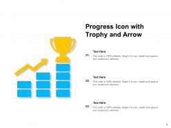 Progress Icon Business Progress Gear Arrow Circular Trophy Magnifying Glass Dollar