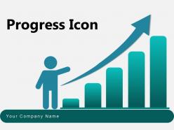 Progress Icon Circle Arrow Bar Graph Dollar Sign Graph Gear