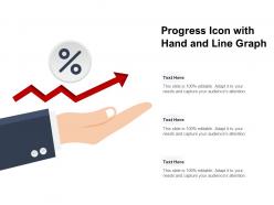 Progress icon with hand and line graph