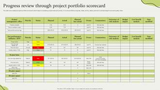 Progress Review Through Project Portfolio Scorecard