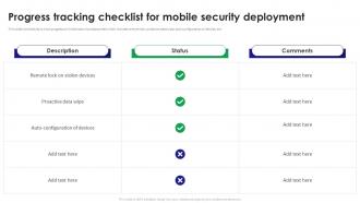 Progress Tracking Checklist For Mobile Security Deployment