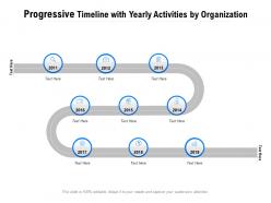 Progressive timeline with yearly activities by organization