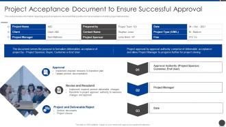 Project Acceptance Document To Approval Project Scope Administration Playbook