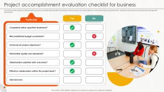 Project Accomplishment Evaluation Checklist For Business