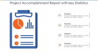 Project accomplishment report with key statistics