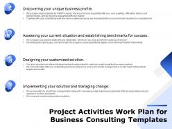 Project activities work plan for business consulting templates ppt infographics
