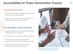Project administration proposal template powerpoint presentation slides