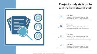 Project Analysis Icon To Reduce Investment Risk