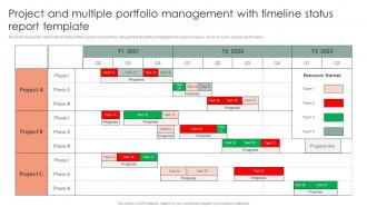 Project And Multiple Portfolio Management With Timeline Status Report Template