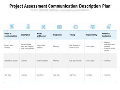 Project assessment communication description plan