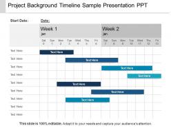 Project background timeline sample presentation ppt