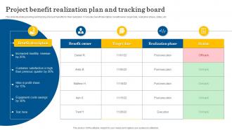 Project Benefit Realization Plan And Tracking Board