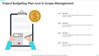 Project Budgeting Plan Icon In Scope Management