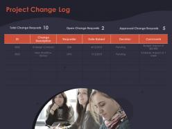 Project change log budget impact ppt powerpoint presentation portfolio file formats