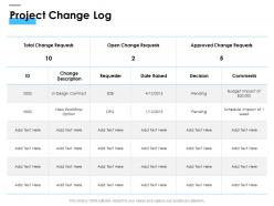 Project change log ppt powerpoint presentation ideas guidelines